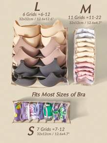 SHEIN BASIC LIVING 1 件入衣櫥收納抽屜隔板 3 號尺寸帶透氣網布 適用於襪子/領帶/內衣/腰帶/襯衫/毛巾 - 灰色 - 查看 3