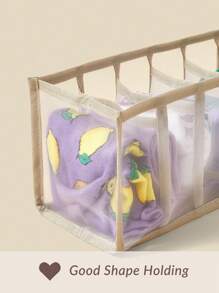 SHEIN BASIC LIVING 1 件入衣櫥收納抽屜隔板 3 號尺寸帶透氣網布 適用於襪子/領帶/內衣/腰帶/襯衫/毛巾 - 灰色 - 查看 5