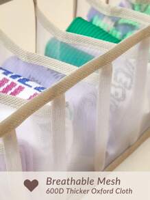 SHEIN BASIC LIVING 1 件入衣櫥收納抽屜隔板 3 號尺寸帶透氣網布 適用於襪子/領帶/內衣/腰帶/襯衫/毛巾 - 灰色 - 查看 7