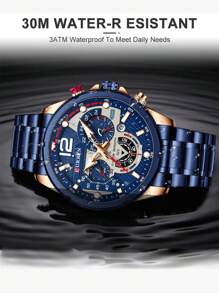 Curren Men Triple Dial Date Quartz Watch As A Gift For Students Returning To School