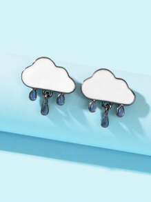 Pendientes de tachuela nube - Multicolor - Ver 3