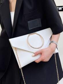 豪華晚餐包、晚餐包迷人、優雅、精緻、安靜豪華中型信封包鍊帶方形包適合女士、女士、派對女孩、新娘完美的派對、婚禮、舞會、晚餐/宴會、晚餐/宴會、最佳禮物女性媽媽老師朋友伴娘 - 白色 - 查看 1