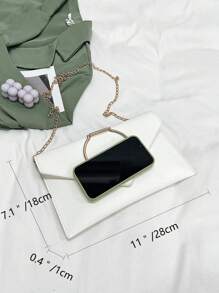 豪華晚餐包、晚餐包迷人、優雅、精緻、安靜豪華中型信封包鍊帶方形包適合女士、女士、派對女孩、新娘完美的派對、婚禮、舞會、晚餐/宴會、晚餐/宴會、最佳禮物女性媽媽老師朋友伴娘 - 白色 - 查看 5