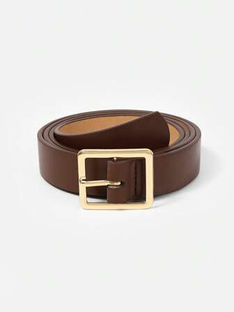 Western Square Buckle Belt-Travel Beach Party Belt For Women Casual Summer, School Fall, Autumn, Halloween