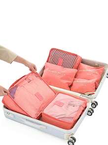 Bộ 6 túi đựng đồ du lịch cho quần áo, tủ quần áo, vali, túi đựng đồ du lịch - Màu Hồng Tươi - Xem 2