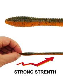 5 cái 155MM Soft Worm Bait Wild Stick Silicone Bait Fishing Tackle - gừng - Xem 4