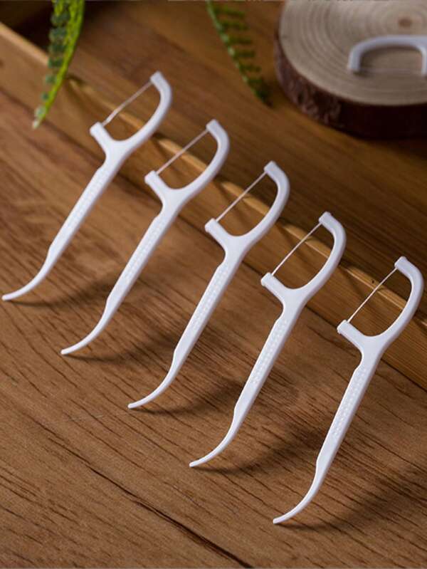 100Pcs Polymer Dental Floss Stick UltraFine Dental Floss For Oral Care