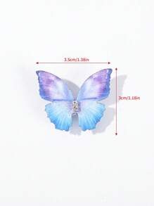 5入組水鑽裝飾蝴蝶設計髮夾 - 彩色 - 查看 5