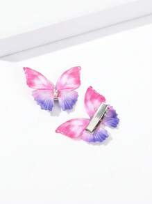 5pcs Rhinestone Decor Butterfly Design Hair Clip - Multicolor - View 4