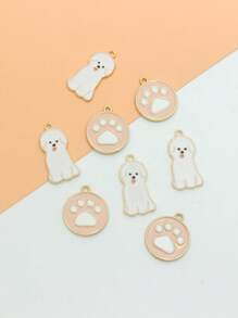 8 Cái/bộ Ngẫu Nhiên Thời Trang Hợp Kim Kẽm Chó & Paw Thiết Kế Tự Làm Mặt Dây Chuyền Nữ Cho Tự Làm Trang Sức Làm - Nhiều màu - Xem 1