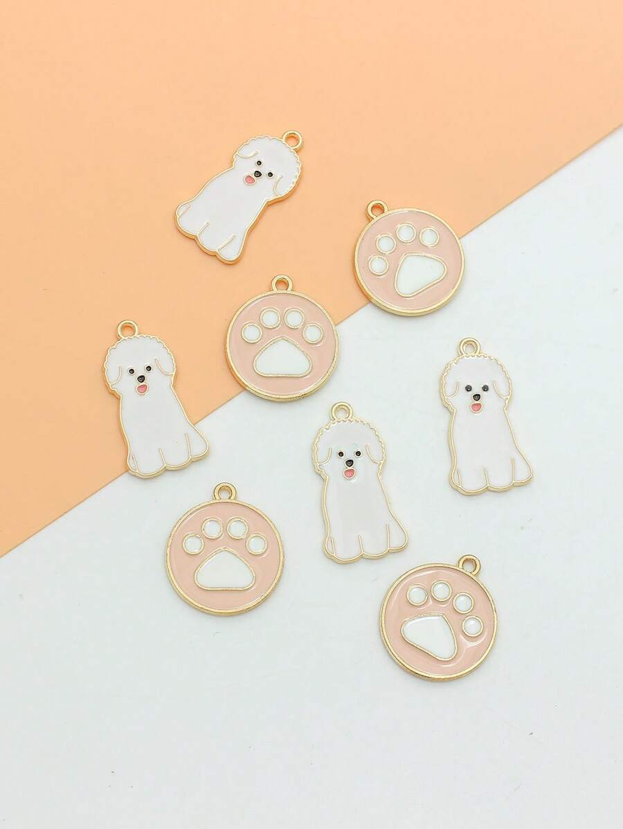 8 Cái/bộ Ngẫu Nhiên Thời Trang Hợp Kim Kẽm Chó & Paw Thiết Kế Tự Làm Mặt Dây Chuyền Nữ Cho Tự Làm Trang Sức Làm - Nhiều màu - Xem 1