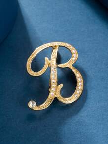 1pc Letter Design Brooch - Yellow Gold - View 5