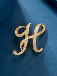 1pc Letter Design Brooch - Yellow Gold - View 7