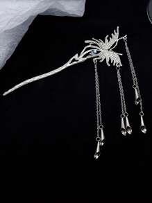 Kẹp tóc trang trí hình bướm - Bạc - Xem 2