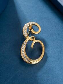 1pc Letter Design Brooch - Yellow Gold - View 9