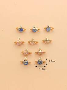 10pcs/set Random Fashion Zinc Alloy Planet Design DIY Pendant For Women For DIY Jewelry Making