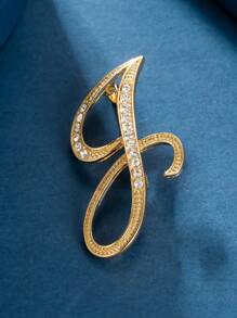 1pc Letter Design Brooch - Yellow Gold - View 13