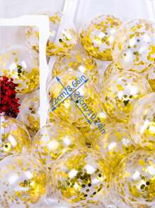 10入組/100入組亮片氣球，帶金色亮片透明氣球，非常適合婚禮、派對、臥室、房間裝飾和生日場景佈置