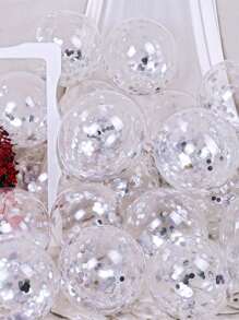 10入組/100入組亮片氣球，帶金色亮片透明氣球，非常適合婚禮、派對、臥室、房間裝飾和生日場景佈置