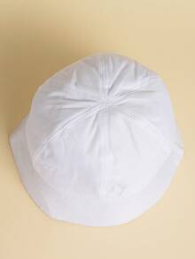 1pc Women Solid Sun Protection Casual Bucket Hat For Daily Life - White - View 2