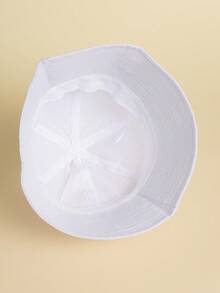 1pc Women Solid Sun Protection Casual Bucket Hat For Daily Life - White - View 4