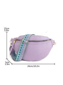 中等的腰包素色 - 紫色 - 查看 3