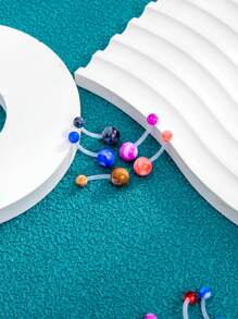 30入組/套前衛矽膠圖案肚臍釘適合女士日常裝飾 - 彩色 - 查看 3