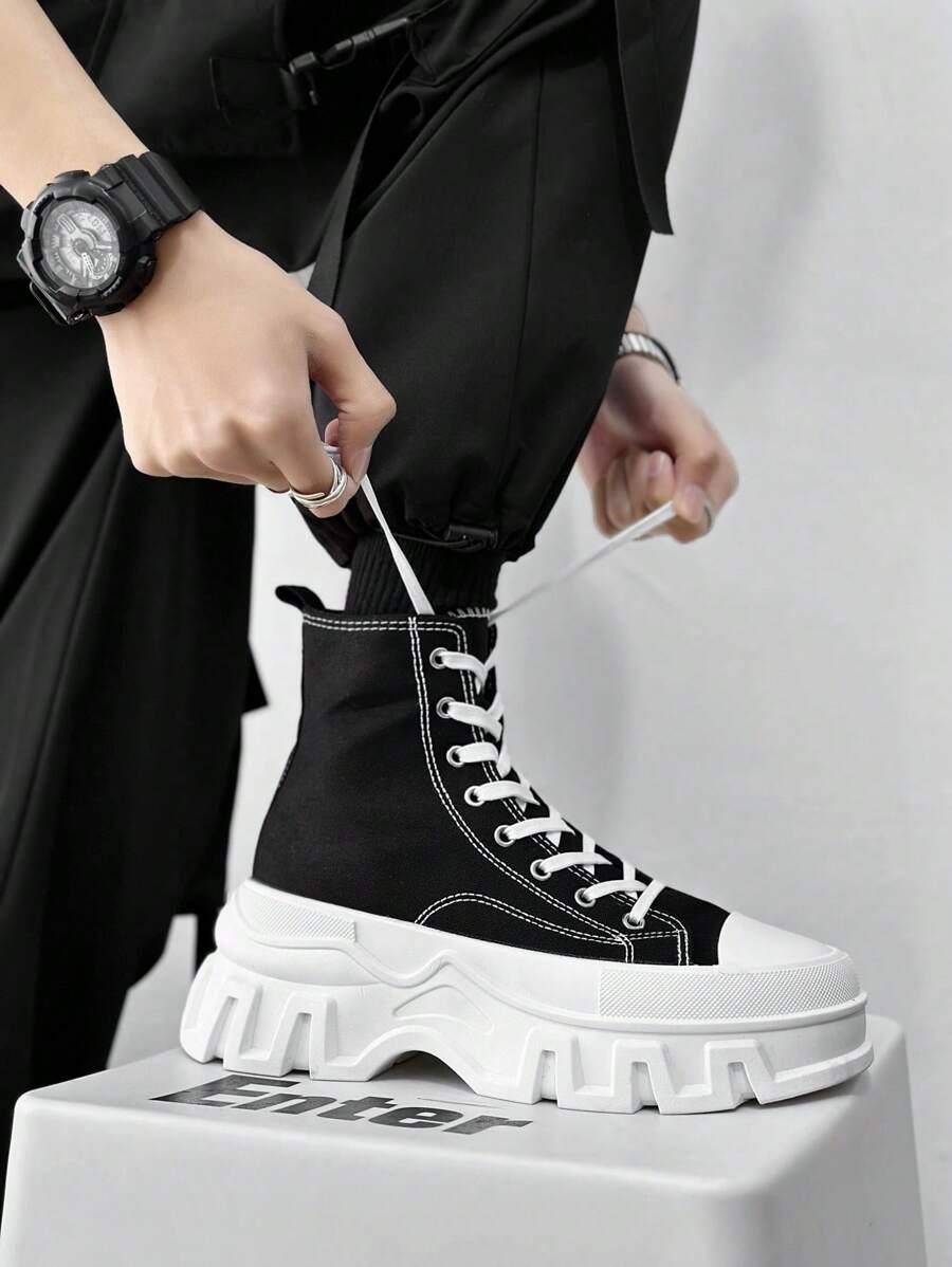 SLnU3 SLnU★3 Men's Casual Canvas High-Top Sneakers, Couple Shoes, Plus Size,Trainers