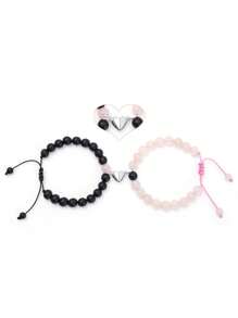 2 Cái/bộ Thời Trang Trang Trí Đá Quý Từ Trái Tim Charm Vòng Tay Dành Cho Các Cặp Đôi Quà Tặng Lễ Tình Nhân - Nhiều màu - Xem 3