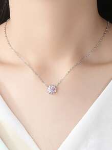 1 Vòng Cổ Thời Trang Đính Đá Cubic Zirconia Hoa Cho Nữ Làm Quà Tặng - Hồng - Xem 4