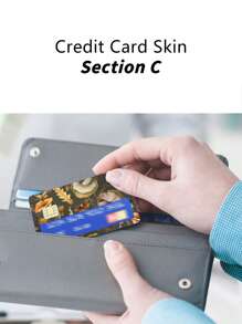 2pcs Plants Print Credit Card Sticker - Multicolor - View 7