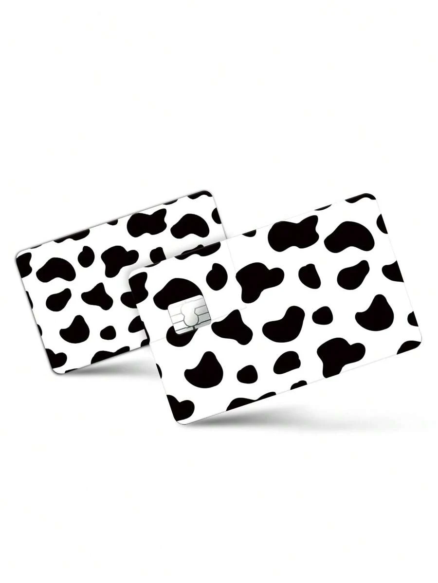 2pcs Cow Print Credit Card Sticker