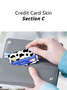 2pcs Cow Print Credit Card Sticker - Multicolor - View 9