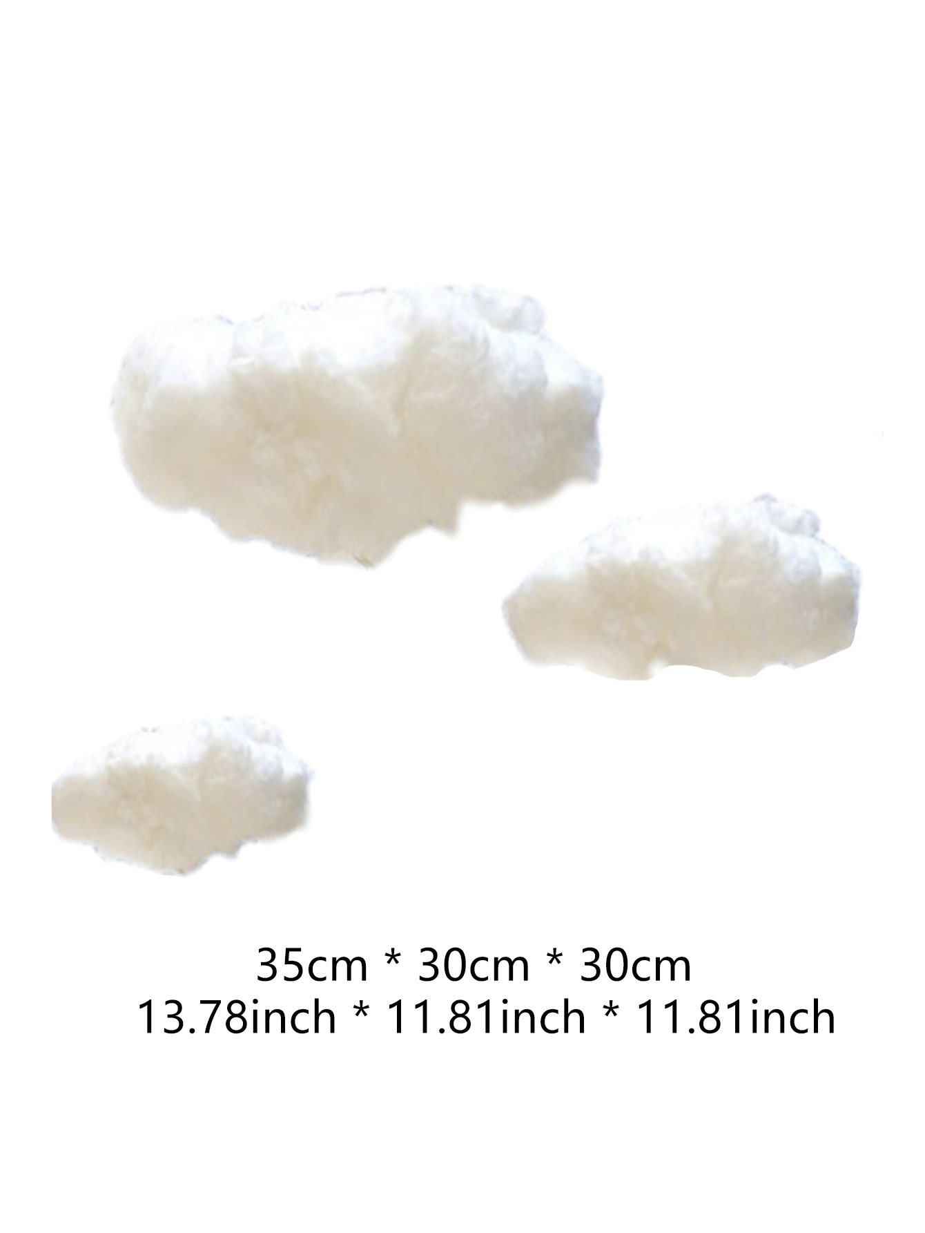 1 pieza de decoración colgante con diseño de nube, colgante de techo de poliéster blanco, para decoración de fiestas - Blanco - Añade 7