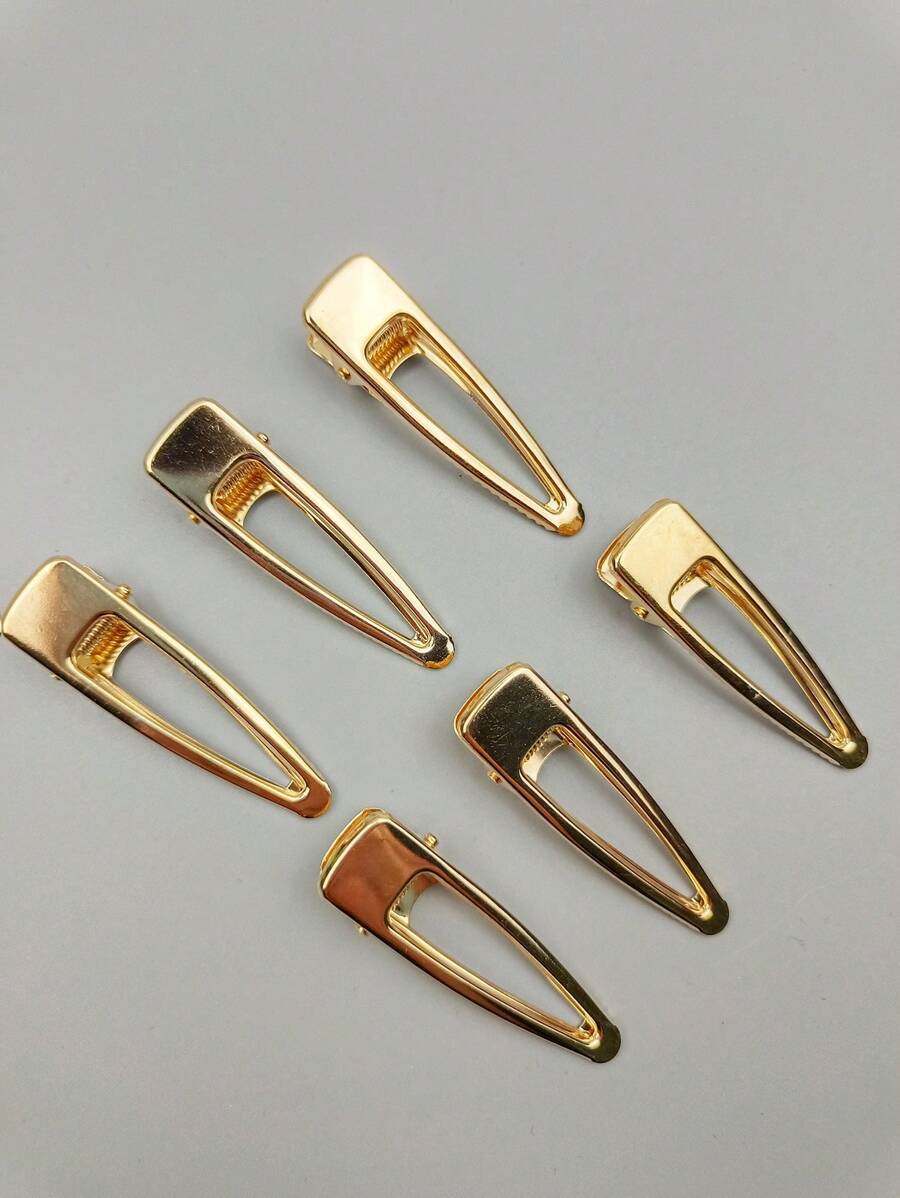 6 pièces Pince à cheveux en alligator unicolore décontractée pour la vie quotidienne, pinces à cheveux, barrettes, accessoires scolaires