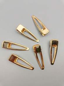 6 pièces Pince à cheveux en alligator unicolore décontractée pour la vie quotidienne, pinces à cheveux, barrettes, accessoires scolaires