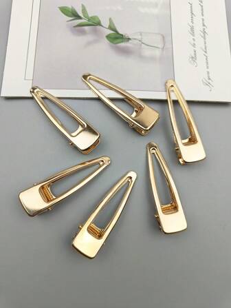 6pcs Women Solid Casual Alligator Hair Clip For Daily Life Claw Clips Hair Claws Hair Barrettes, School Stuff, Hair Accessories