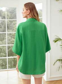 MOTF PREMIUM PURE LINEN ROLL-TAB SHIRT
