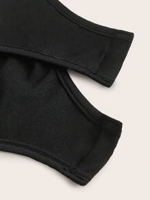 SHEIN ICON Cut Out Bodysuit - Black - View 10