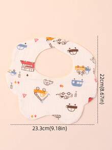 3 chiếc Yếm hoạt hình bé trai họa tiết khủng long & gấu trúc dễ thương cho cuộc sống hàng ngày - Nhiều màu - Xem 5