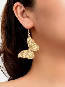 1 đôi bông tai hình con bướm thời trang dành cho nữ cho kỳ nghỉ - Vàng - Xem 1