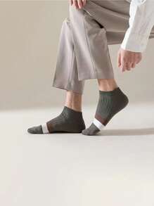 5pairs Men Color Block Ankle Socks, For Gym - Multicolor - View 3