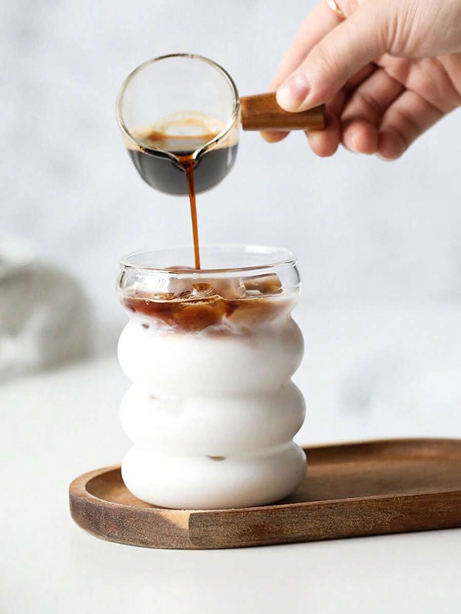 1pc Clear Cup, Glasses Coffee Cup, For Home Back To School - Clear - View 1