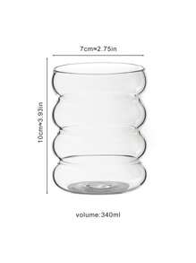 1pc Clear Cup, Glasses Coffee Cup, For Home Back To School - Clear - View 4