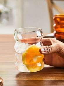 1pc Clear Cup, Glasses Coffee Cup, For Home Back To School - Clear - View 5