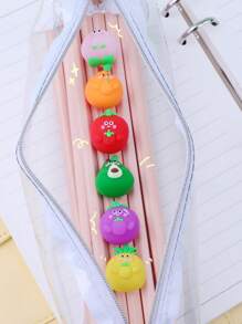 6 piezas Borrador fruta de dibujos animados mini creativo portátil para casa oficina - Multicolor - Ver 5