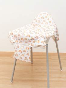 Happy Flute 1pc Rainbow Pattern Waterproof High Chair Baby Bib