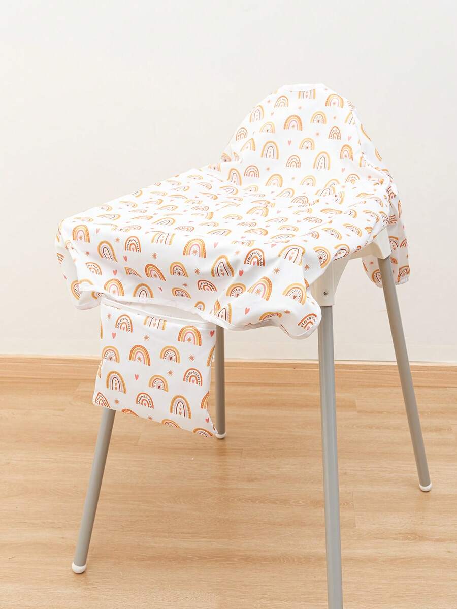 Happy Flute 1pc Rainbow Pattern Waterproof High Chair Baby Bib