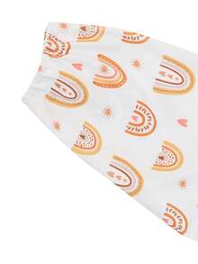 Happy Flute 1pc Rainbow Pattern Waterproof High Chair Baby Bib