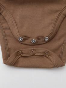 SHEIN Body Con Tirantes Sólidos Para Bebé Niña - Café integral - Ver 4